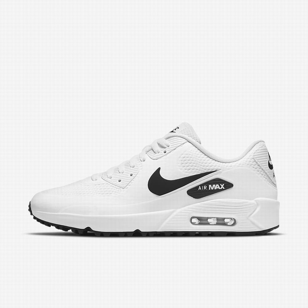 Golfove Topanky Nike Air Max 90 G Damske Biele Čierne | SK409231