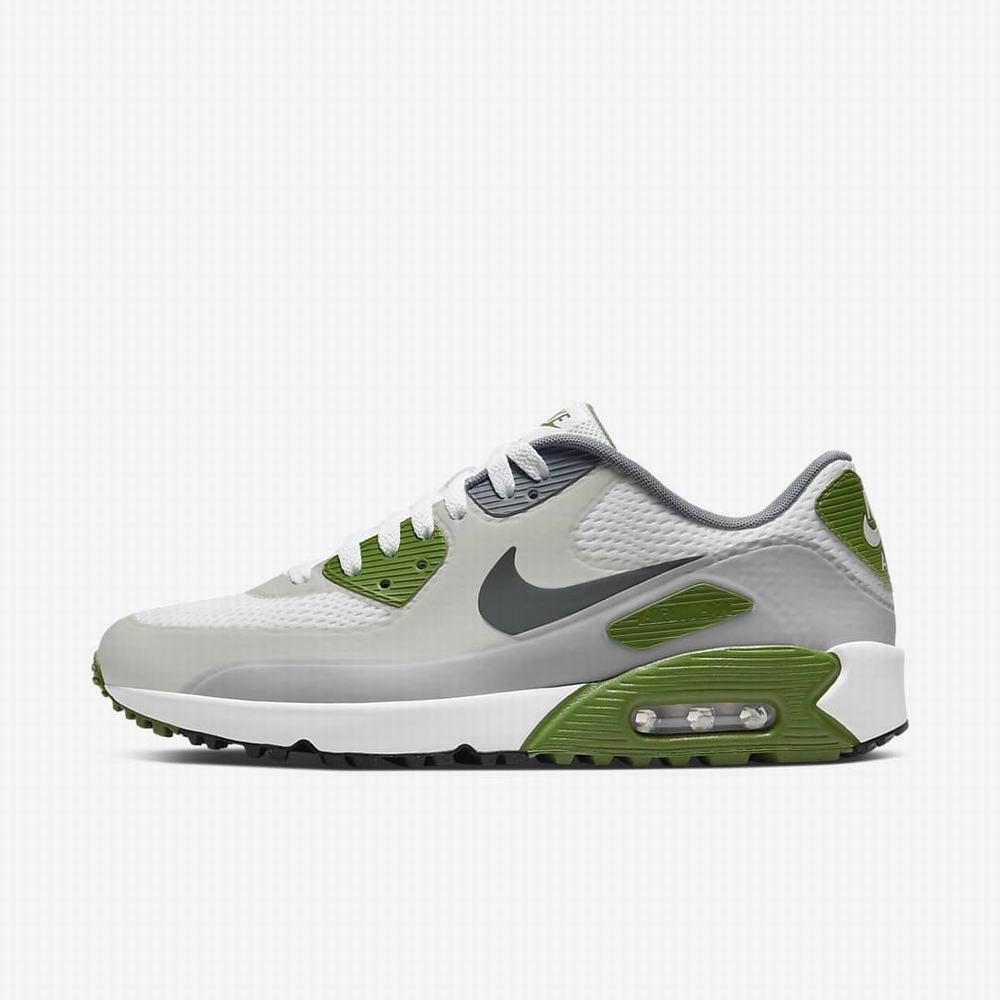 Golfove Topanky Nike Air Max 90 G Panske Biele Svetlo Siva Siva Siva | SK368795