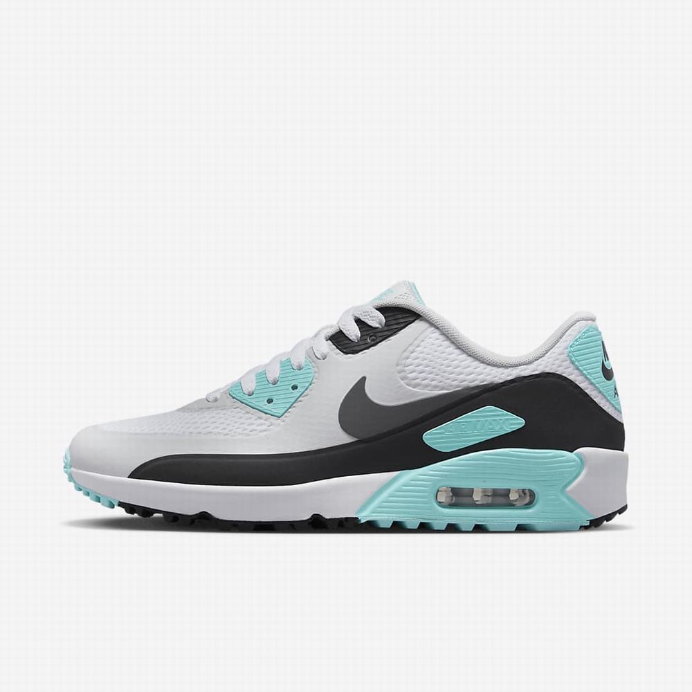 Golfove Topanky Nike Air Max 90 G Panske Biele Tmavo Siva | SK416385