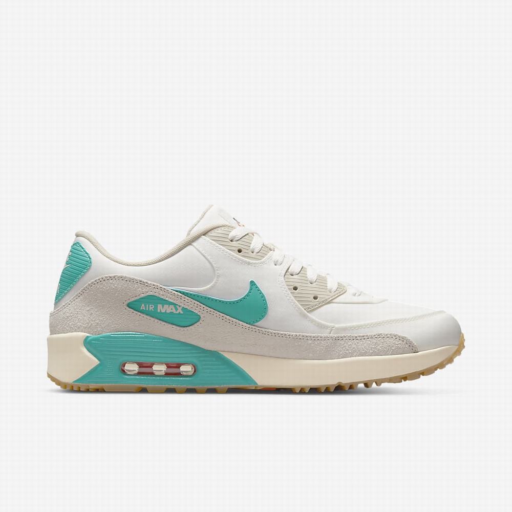 Golfove Topanky Nike Air Max 90 G Panske Béžové Biele Svetlo Hnede Modre Svetlomodrá Tyrkysové | SK435160