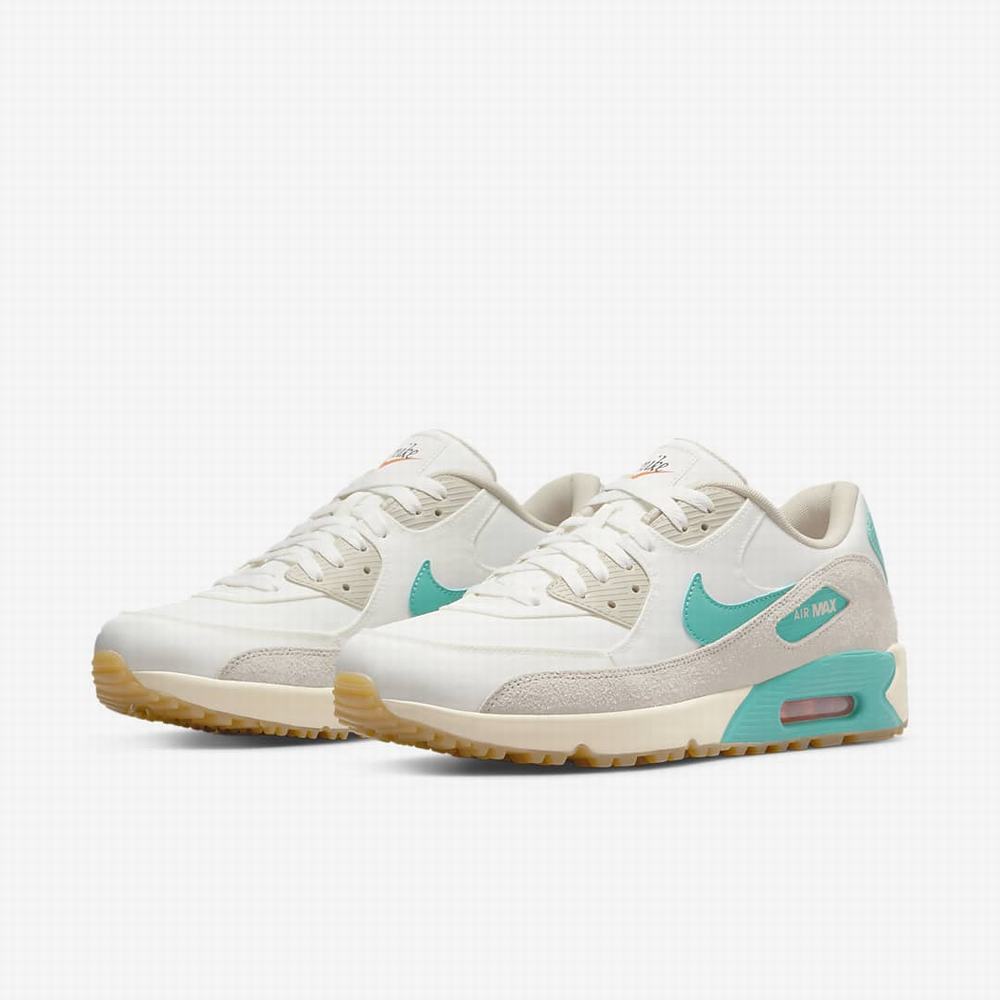 Golfove Topanky Nike Air Max 90 G Panske Béžové Biele Svetlo Hnede Modre Svetlomodrá Tyrkysové | SK435160