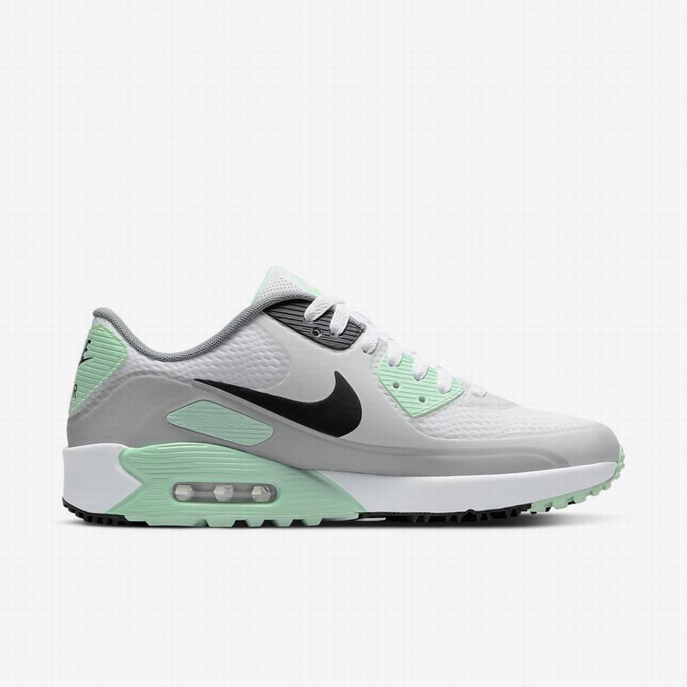 Golfove Topanky Nike Air Max 90 G Panske Biele Svetlo Siva Čierne | SK617320