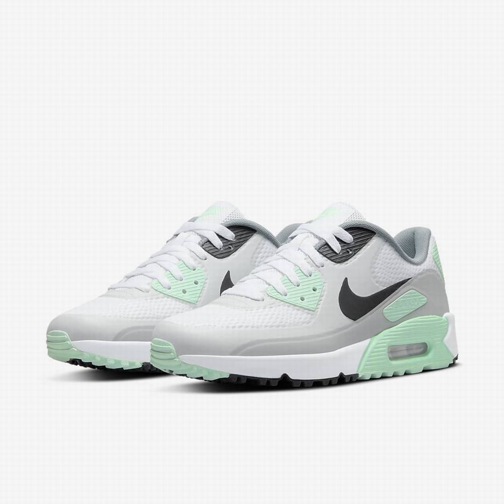 Golfove Topanky Nike Air Max 90 G Panske Biele Svetlo Siva Čierne | SK617320