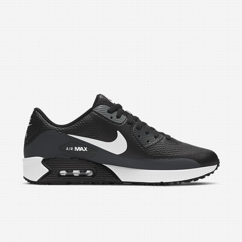 Golfove Topanky Nike Air Max 90 G Panske Čierne Tmavo Siva Siva Biele | SK641527