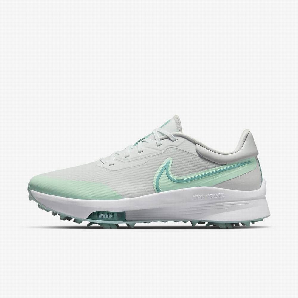 Golfove Topanky Nike Air Zoom Infinity Tour NEXT% Panske Biele Mätové Platina Modre Svetlomodrá Tyrkysové | SK267019