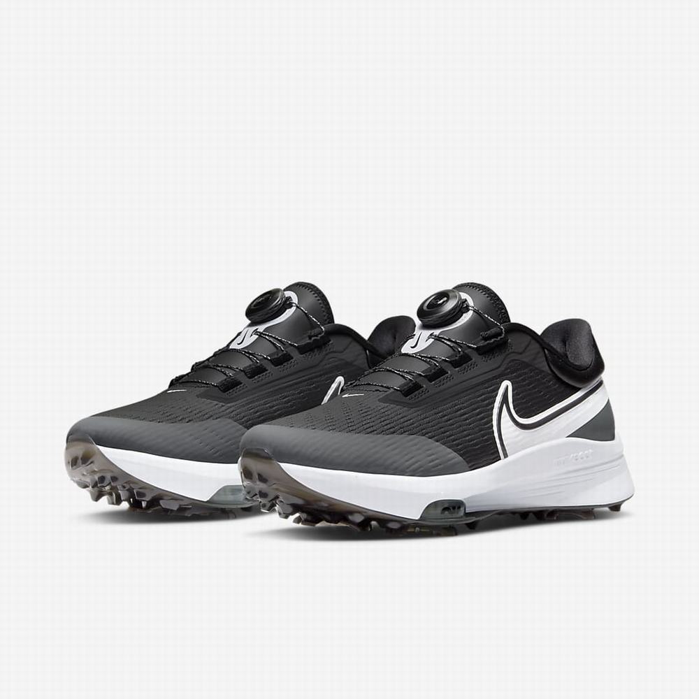 Golfove Topanky Nike Air Zoom Infinity Tour NEXT% Boa (Wide) Panske Čierne Siva Tyrkysové Biele | SK561820