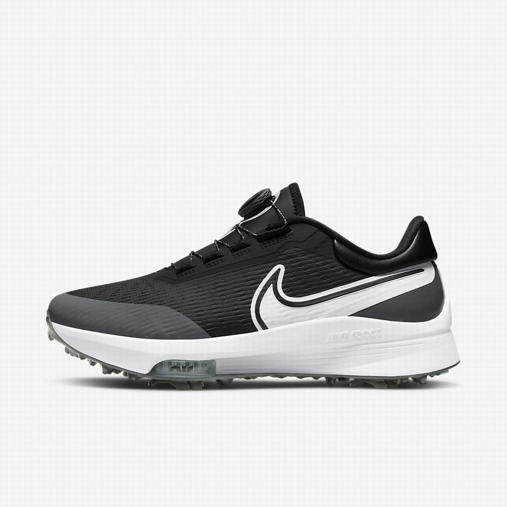 Golfove Topanky Nike Air Zoom Infinity Tour NEXT% Boa (Wide) Panske Čierne Siva Tyrkysové Biele | SK561820