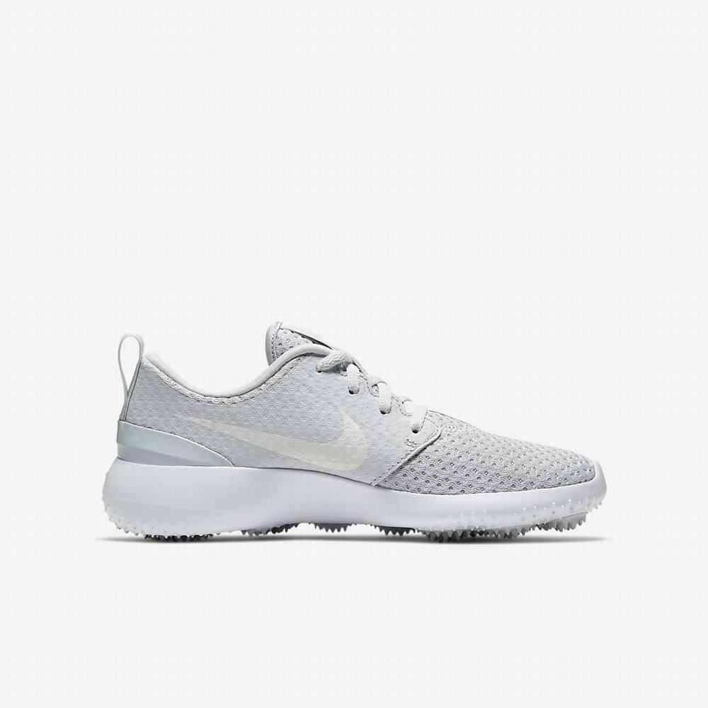 Golfove Topanky Nike Roshe G Jr. Detske Platina Biele Metal Biele | SK547192