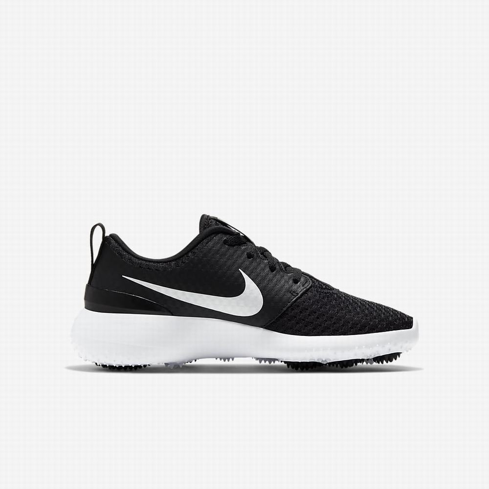 Golfove Topanky Nike Roshe G Jr. Detske Čierne Biele Metal Biele | SK941567