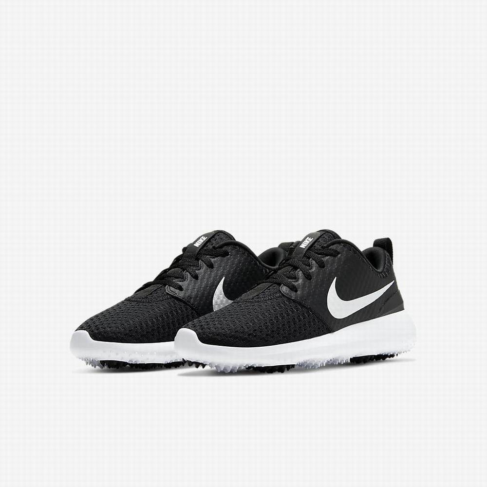 Golfove Topanky Nike Roshe G Jr. Detske Čierne Biele Metal Biele | SK941567