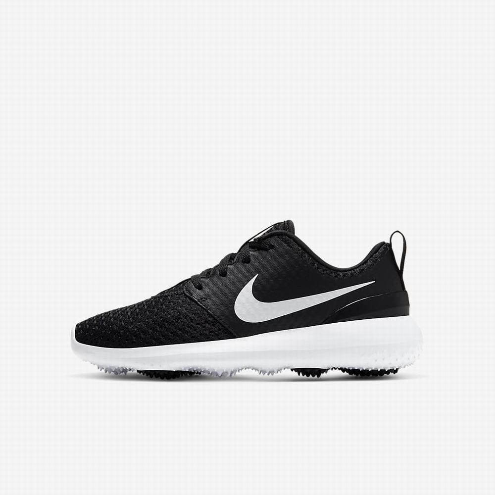 Golfove Topanky Nike Roshe G Jr. Detske Čierne Biele Metal Biele | SK941567