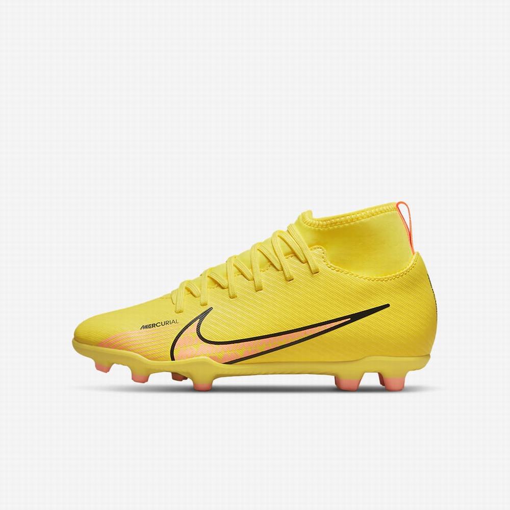 Kopačky Nike Jr. Mercurial Superfly 9 Club FG/MG Multi-Ground Detske Žlté Oranžové | SK329671