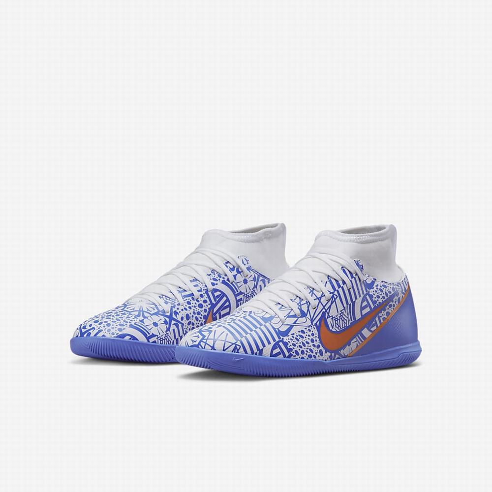 Kopačky Nike Jr. Mercurial Superfly 9 Club CR7 IC Detske Biele Modre Metal Meď | SK952630