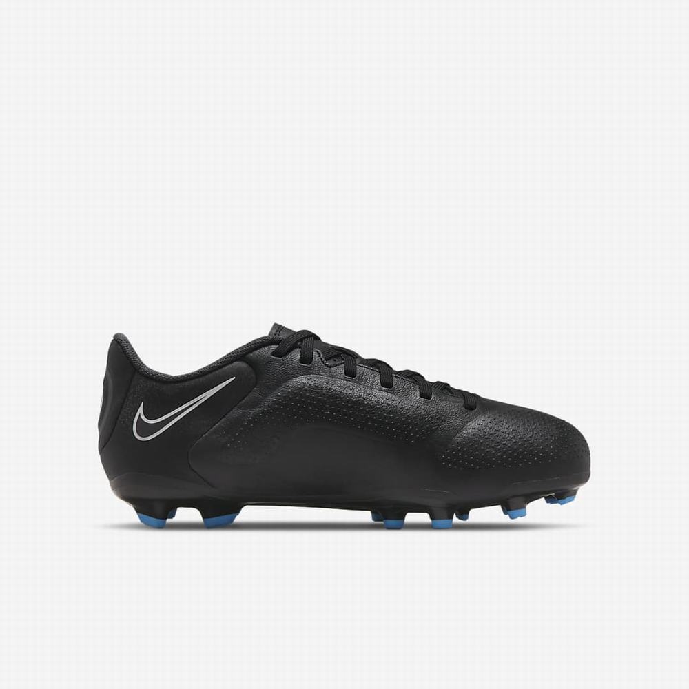 Kopačky Nike Jr. Tiempo Legend 9 Academy MG Multi-Ground Detske Čierne Biele Svetlo Modre Tmavo Siva | SK209184