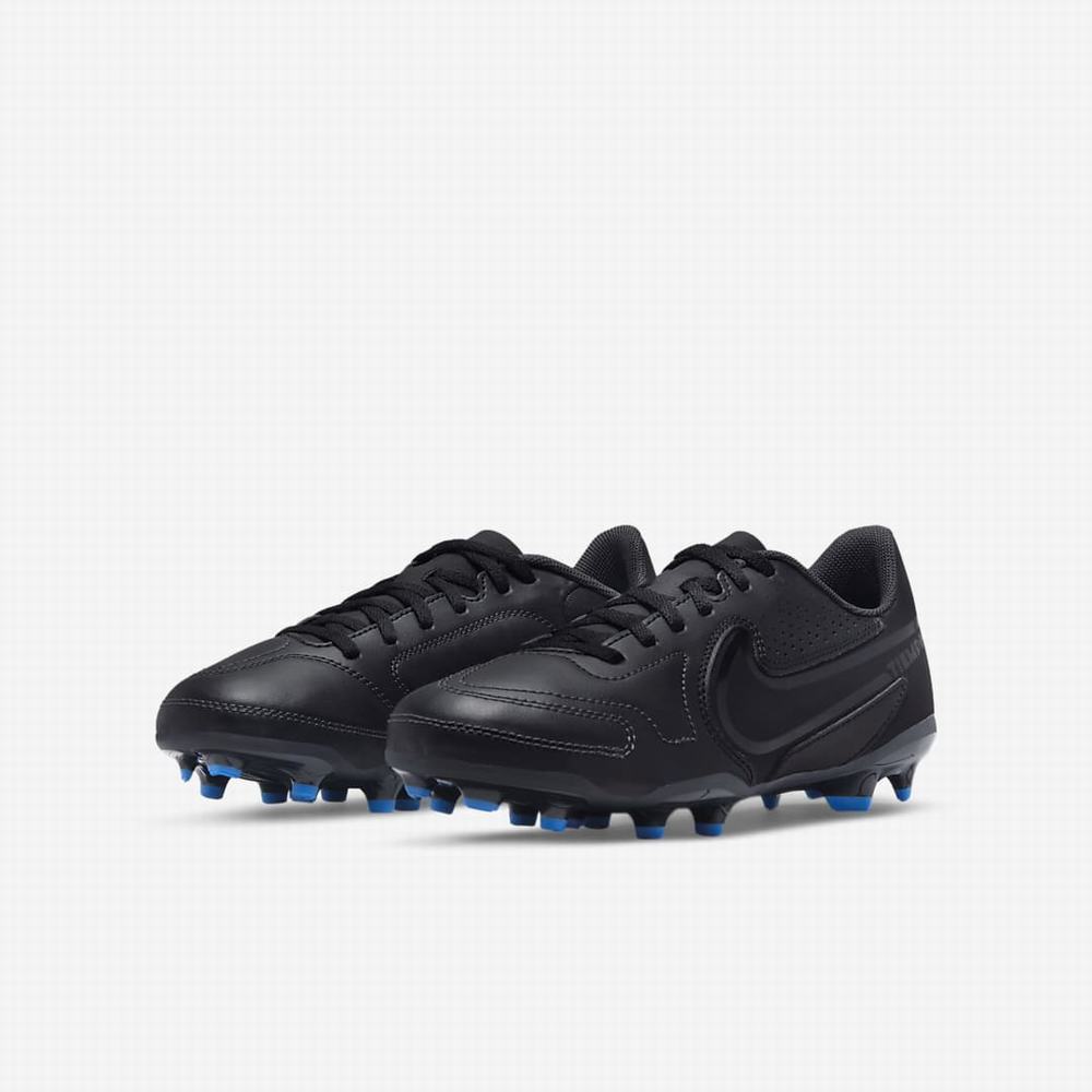 Kopačky Nike Jr. Tiempo Legend 9 Club MG Multi-Ground Detske Čierne Biele Svetlo Modre Čierne | SK365071