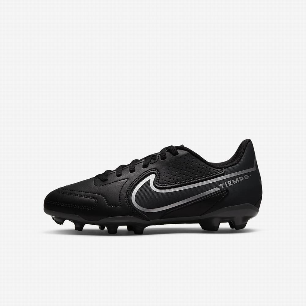 Kopačky Nike Jr. Tiempo Legend 9 Club MG Multi-Ground Detske Čierne Tmavo Siva Čierne | SK947802