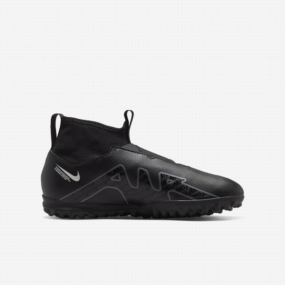 Kopačky Nike Jr. Zoom Mercurial Superfly 9 Academy TF Turf Detske Čierne Biele Tmavo Siva | SK864325