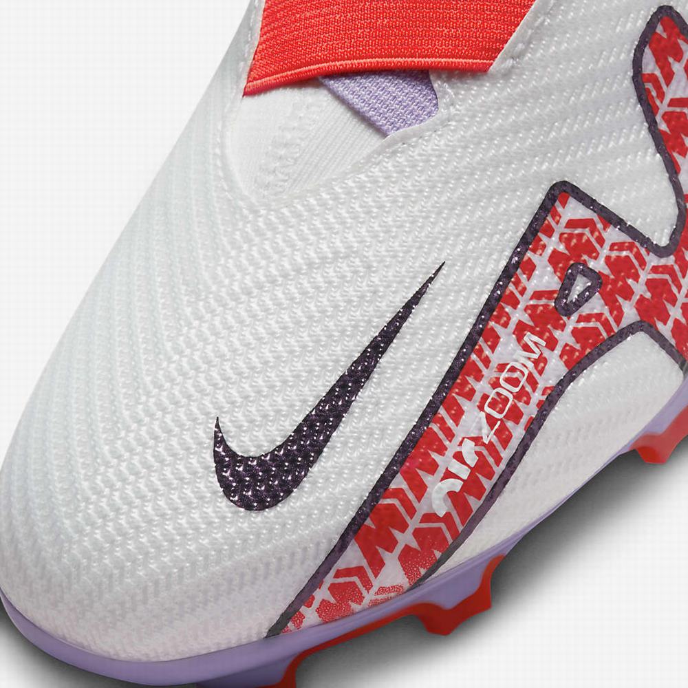 Kopačky Nike Jr. Zoom Mercurial Superfly 9 Pro FG Firm-Ground Detske Biele Svetlo Červené | SK931654