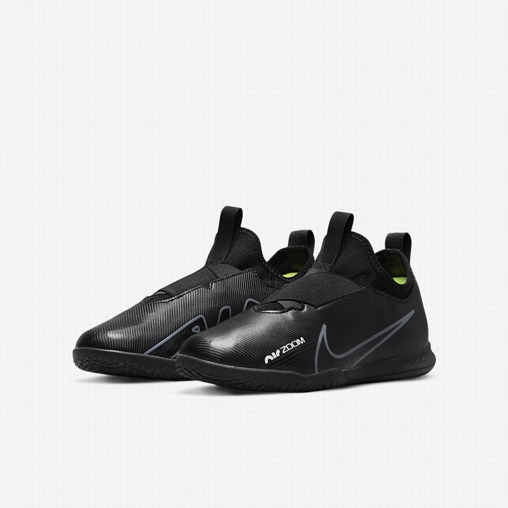 Kopačky Nike Jr. Zoom Mercurial Vapor 15 Academy IC Detske Čierne Biele Tmavo Siva | SK498532