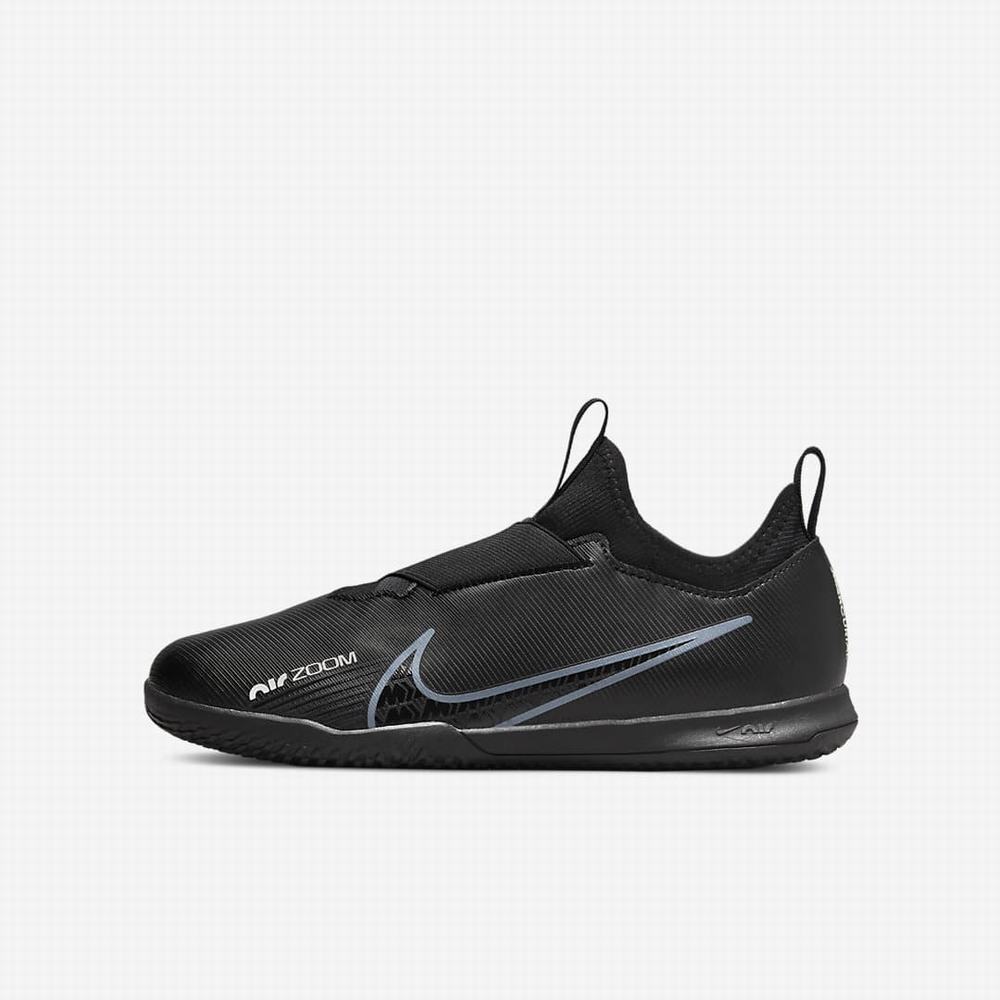 Kopačky Nike Jr. Zoom Mercurial Vapor 15 Academy IC Detske Čierne Biele Tmavo Siva | SK498532