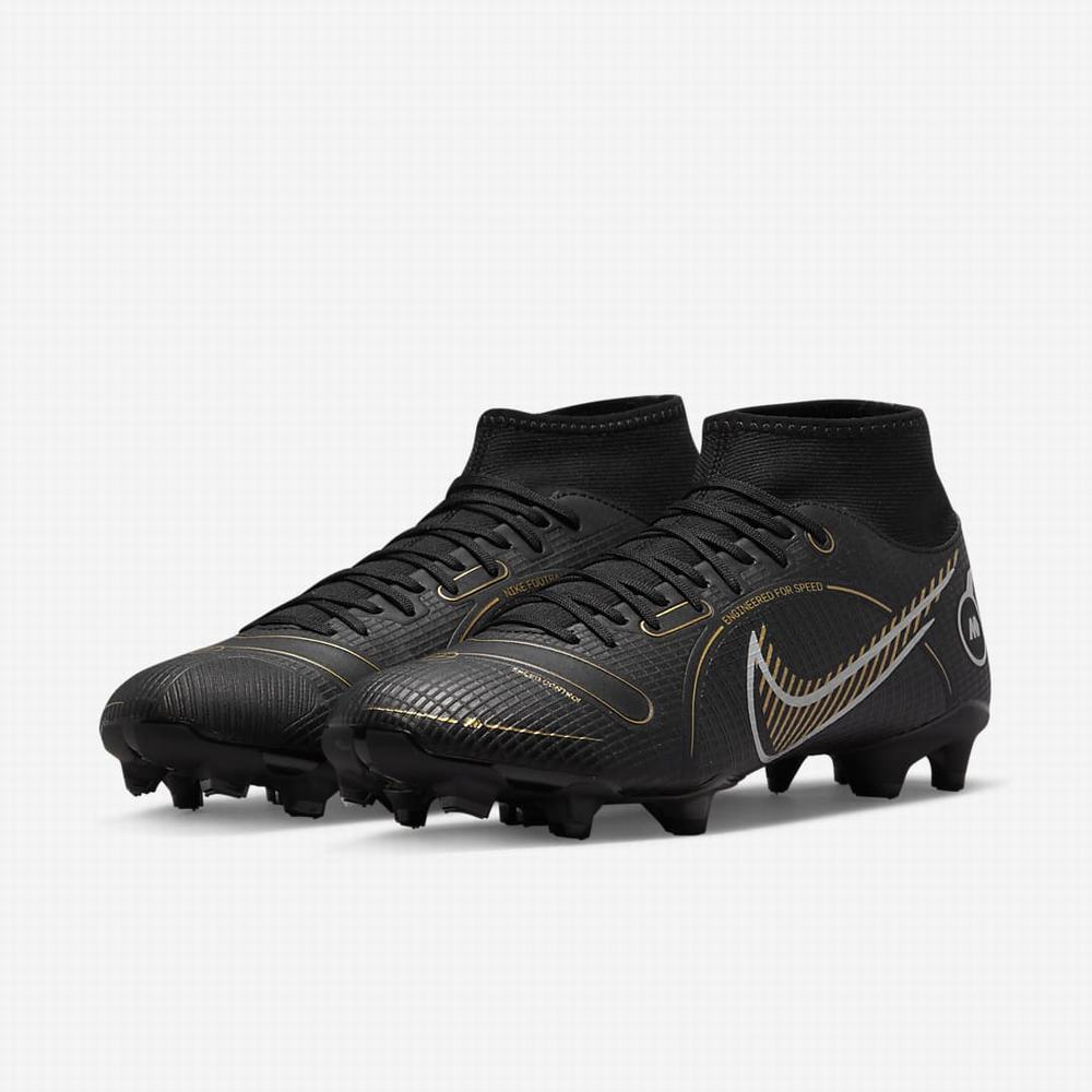 Kopačky Nike Mercurial Superfly 8 Academy MG Multi-Ground Damske Čierne Metal Strieborne Siva Metal Zlate | SK548396