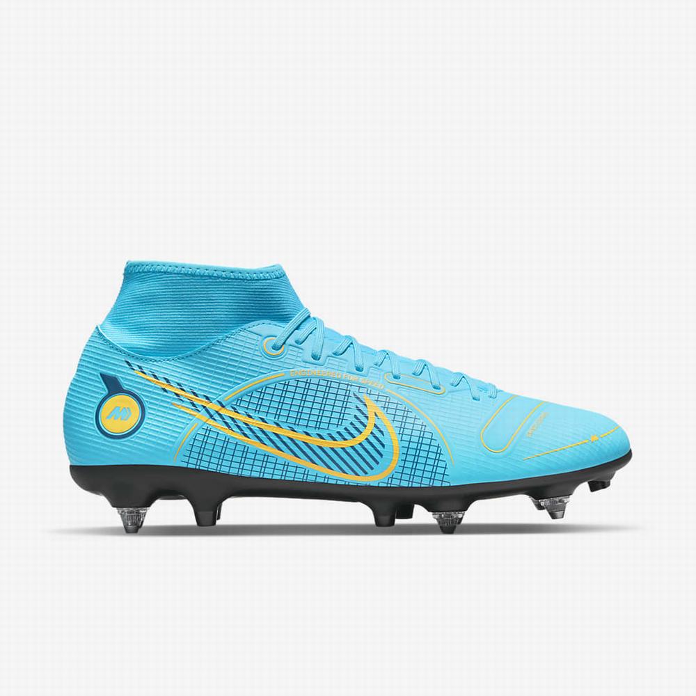 Kopačky Nike Mercurial Superfly 8 Academy SG-PRO Anti-Clog Traction Soft-Ground Damske Modre Oranžové | SK783601