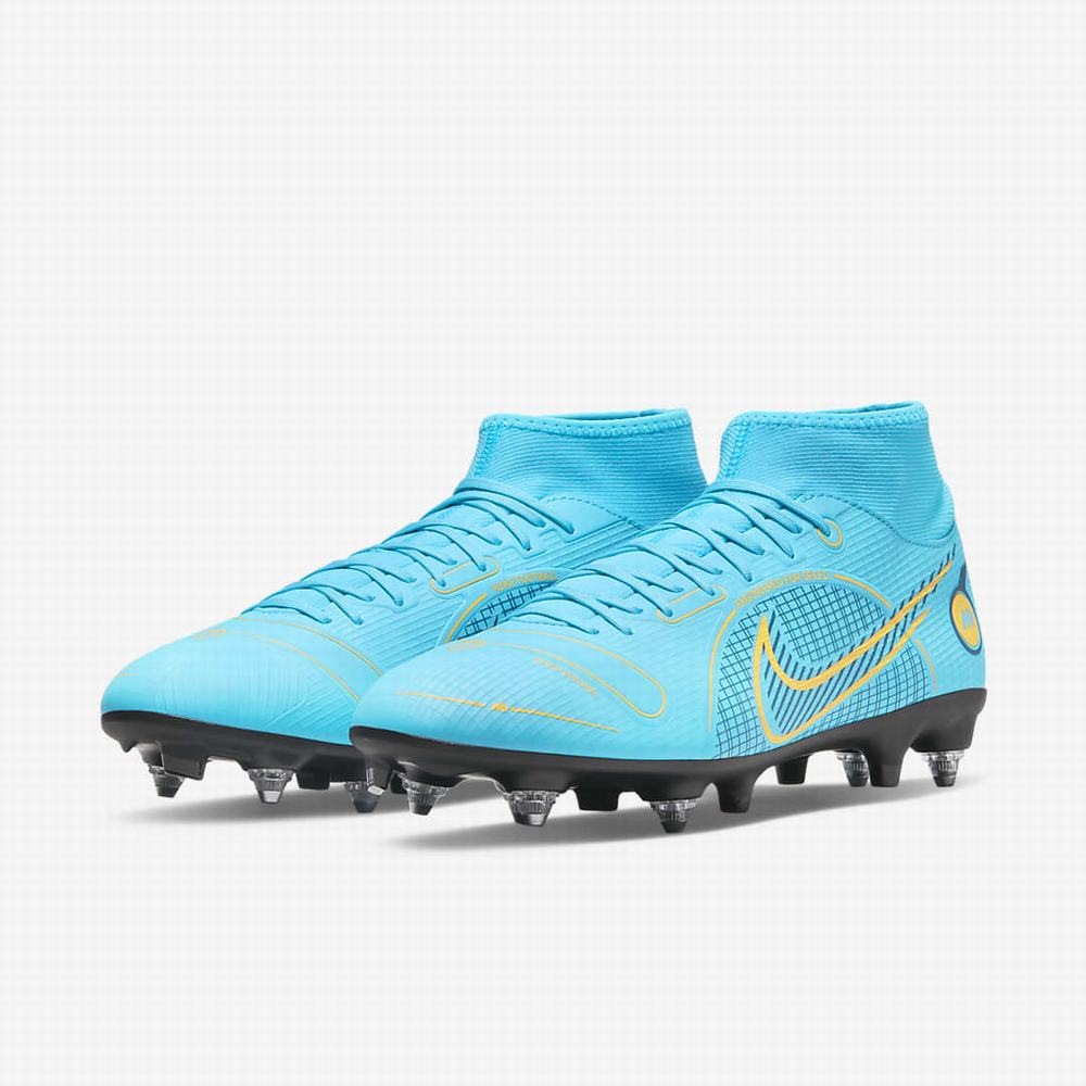 Kopačky Nike Mercurial Superfly 8 Academy SG-PRO Anti-Clog Traction Soft-Ground Damske Modre Oranžové | SK783601