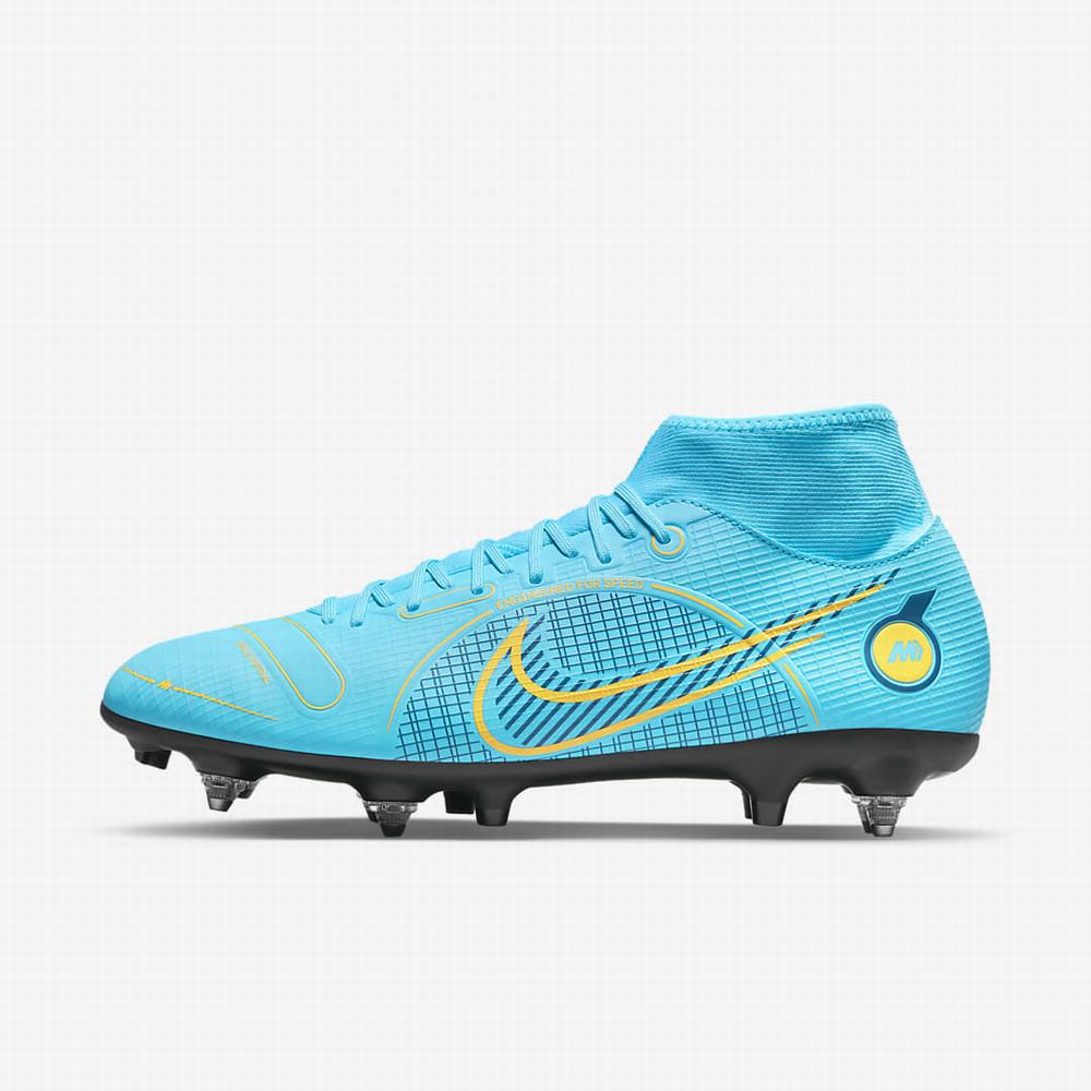 Kopačky Nike Mercurial Superfly 8 Academy SG-PRO Anti-Clog Traction Soft-Ground Damske Modre Oranžové | SK783601