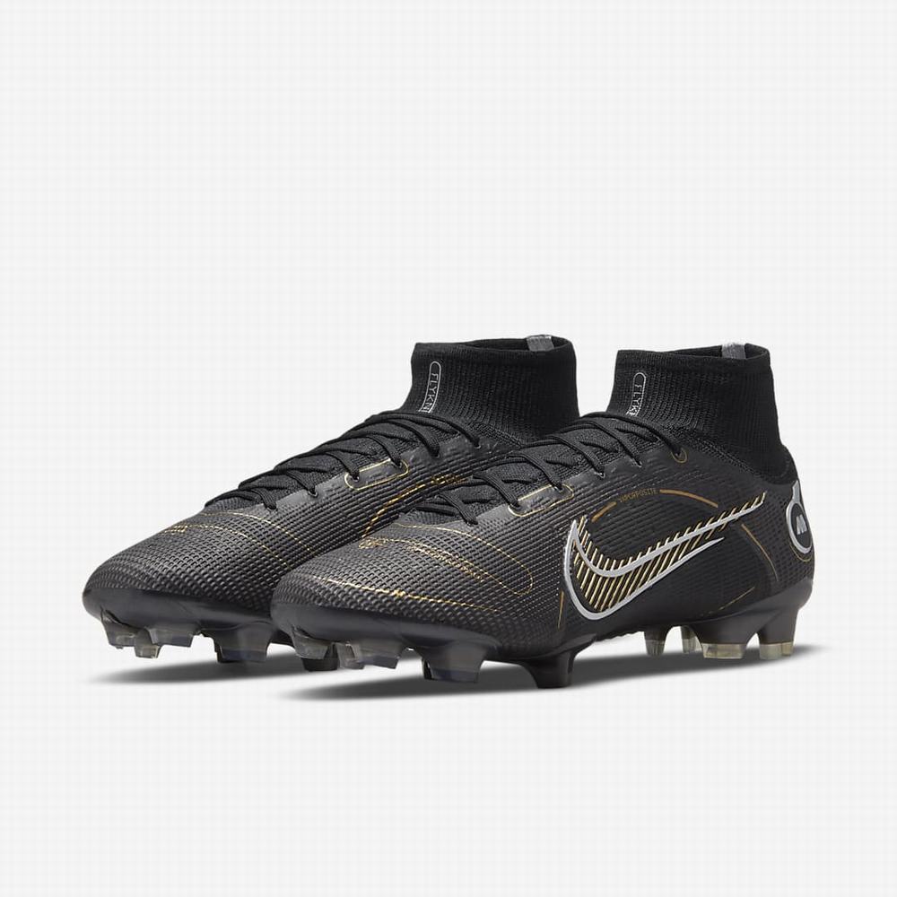 Kopačky Nike Mercurial Superfly 8 Elite FG Firm-Ground Panske Čierne Metal Strieborne Siva Metal Zlate | SK301942