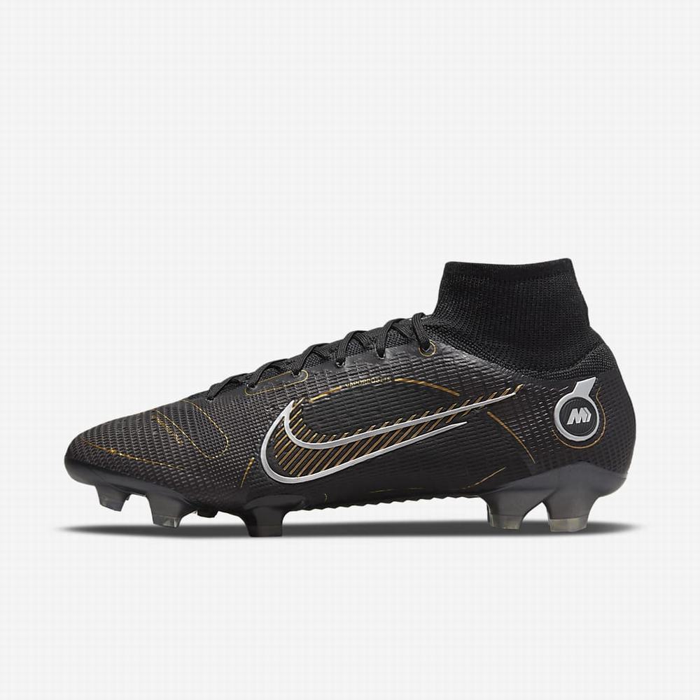 Kopačky Nike Mercurial Superfly 8 Elite FG Firm-Ground Panske Čierne Metal Strieborne Siva Metal Zlate | SK301942