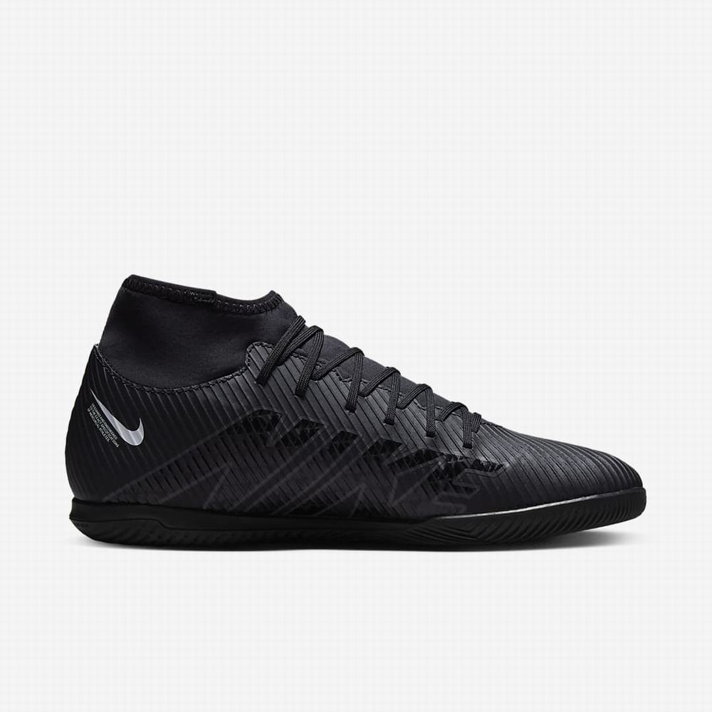 Kopačky Nike Mercurial Superfly 9 Club IC Panske Čierne Biele Tmavo Siva | SK587429