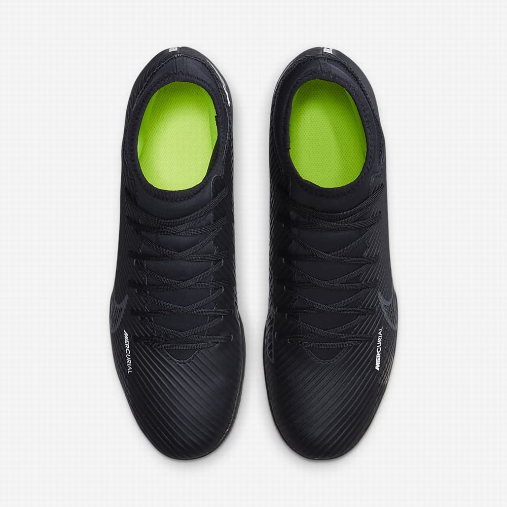 Kopačky Nike Mercurial Superfly 9 Club IC Panske Čierne Biele Tmavo Siva | SK587429