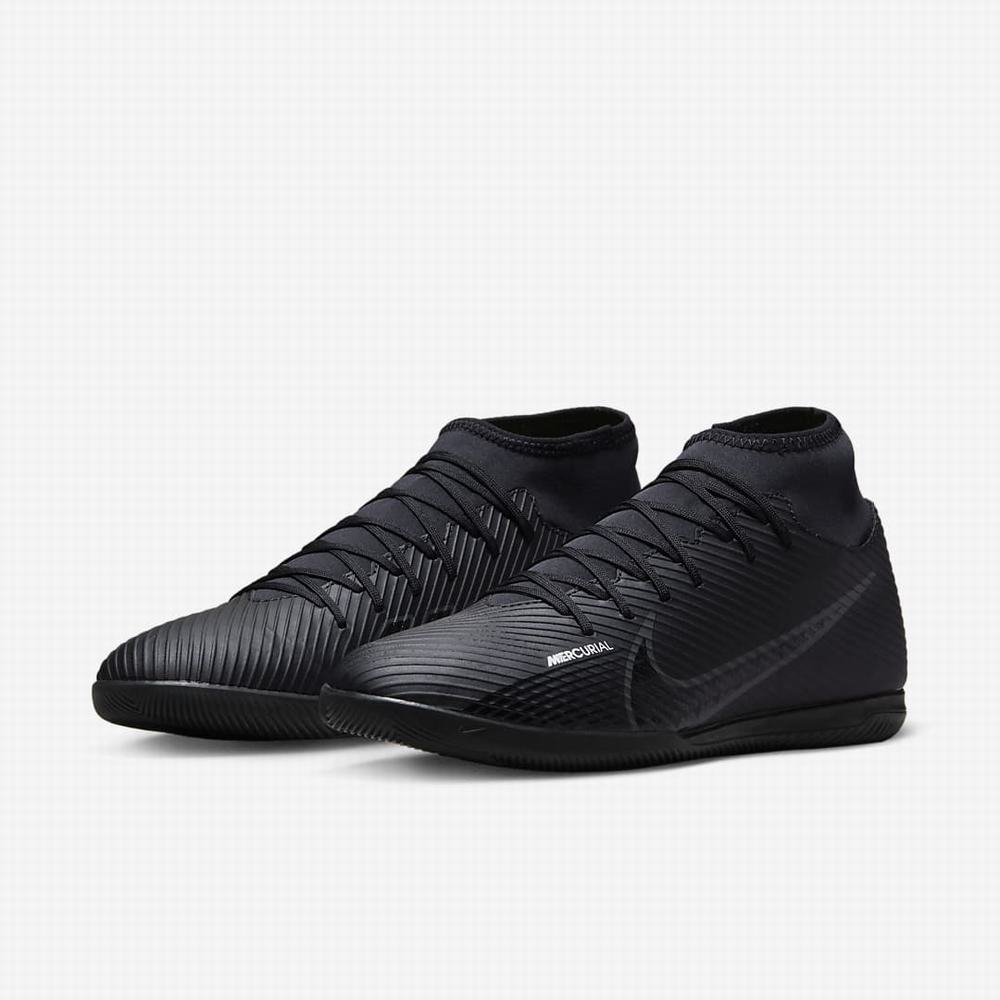 Kopačky Nike Mercurial Superfly 9 Club IC Panske Čierne Biele Tmavo Siva | SK587429