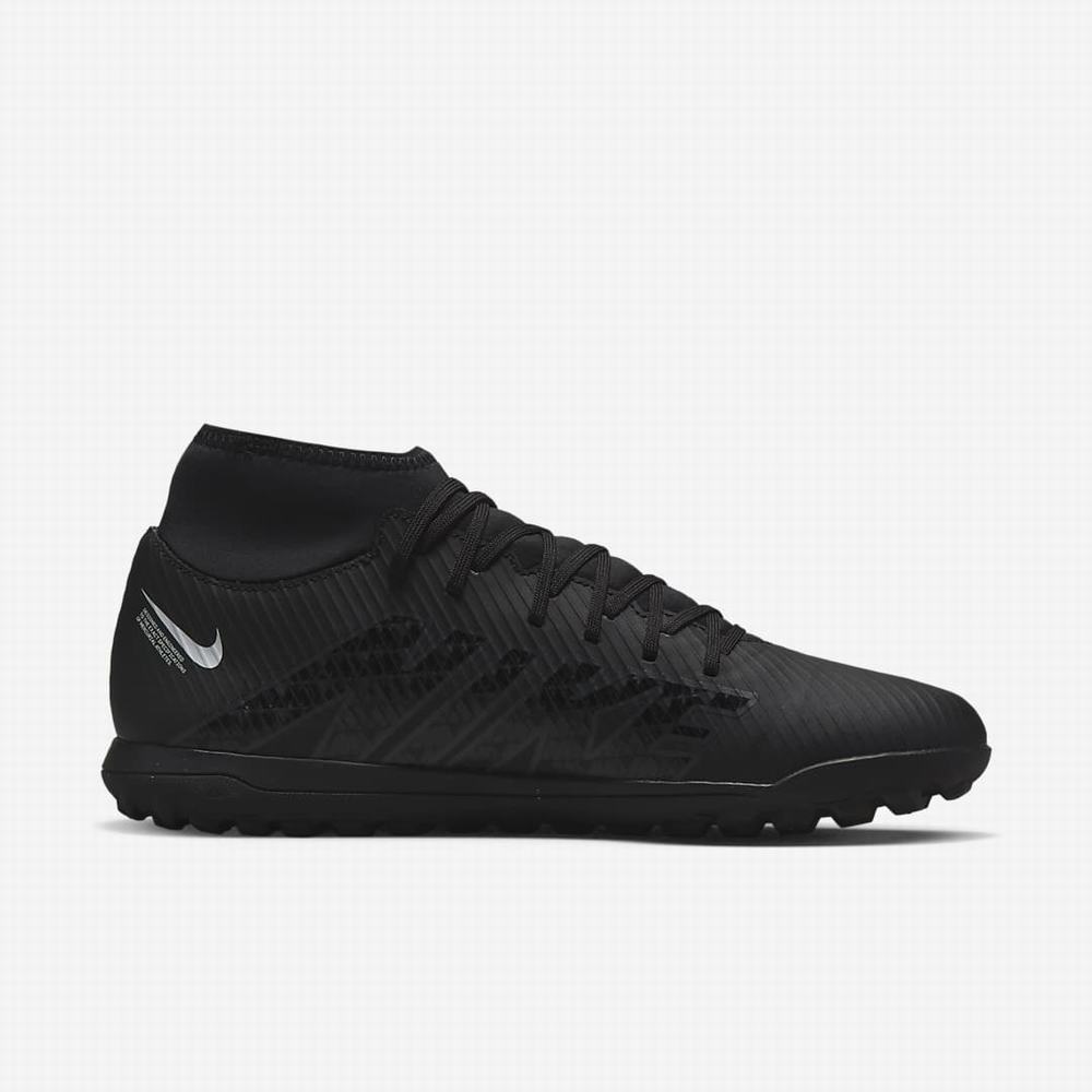 Kopačky Nike Mercurial Superfly 9 Club TF Turf Panske Čierne Biele Tmavo Siva | SK052763