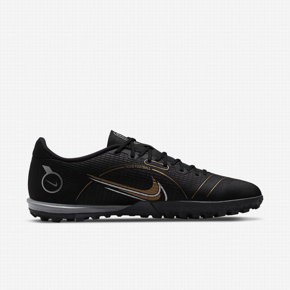 Kopačky Nike Mercurial Vapor 14 Academy TF Turf Damske Čierne Metal Strieborne Siva Metal Zlate | SK201954