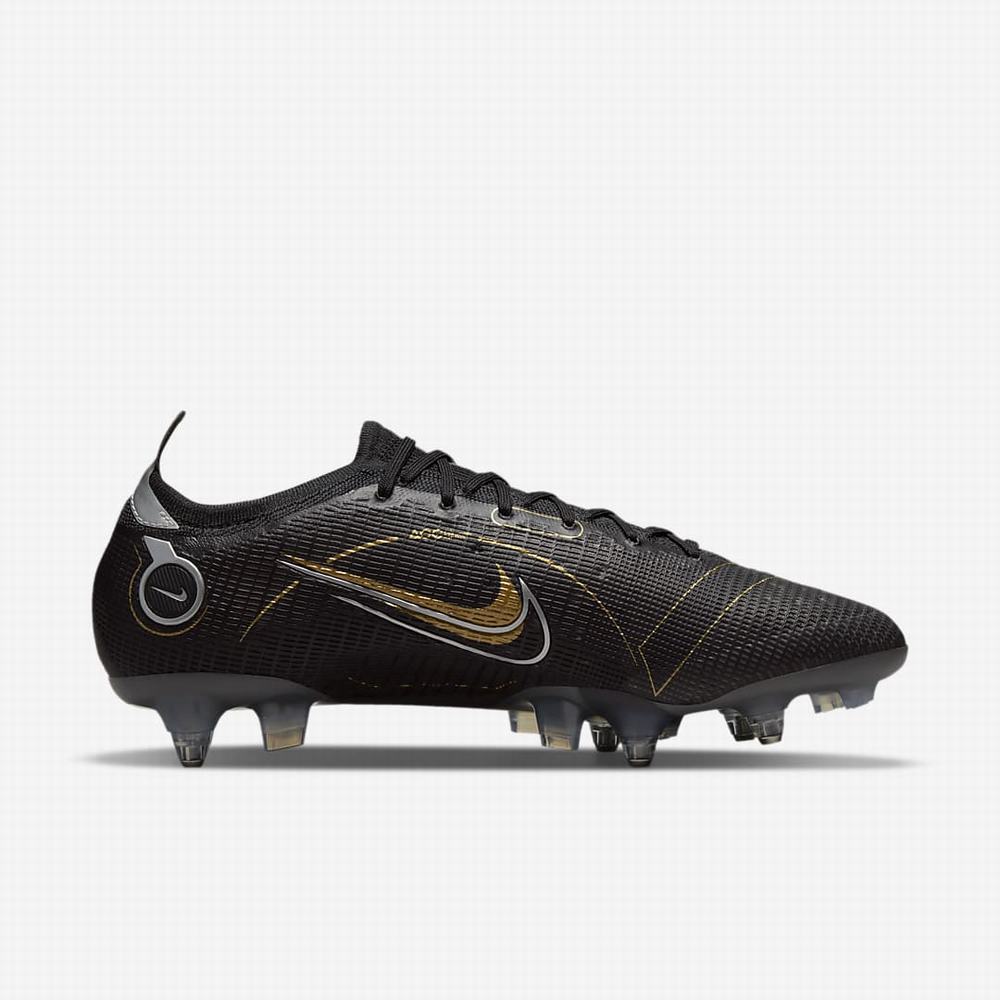 Kopačky Nike Mercurial Vapor 14 Elite SG-PRO Anti-Clog Traction Soft-Ground Panske Čierne Metal Strieborne Siva Metal Zlate | SK719804