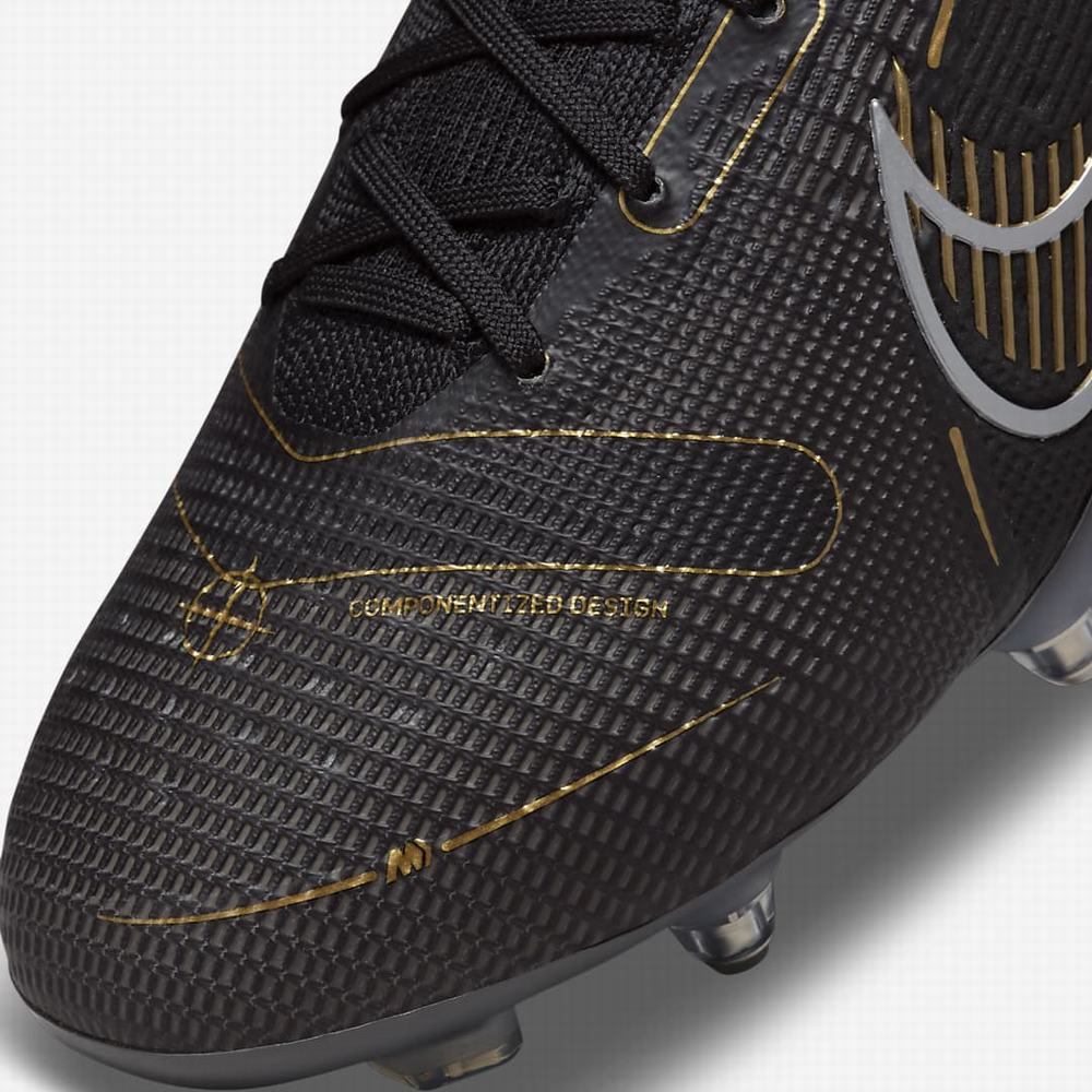 Kopačky Nike Mercurial Vapor 14 Elite SG-PRO Anti-Clog Traction Soft-Ground Panske Čierne Metal Strieborne Siva Metal Zlate | SK719804