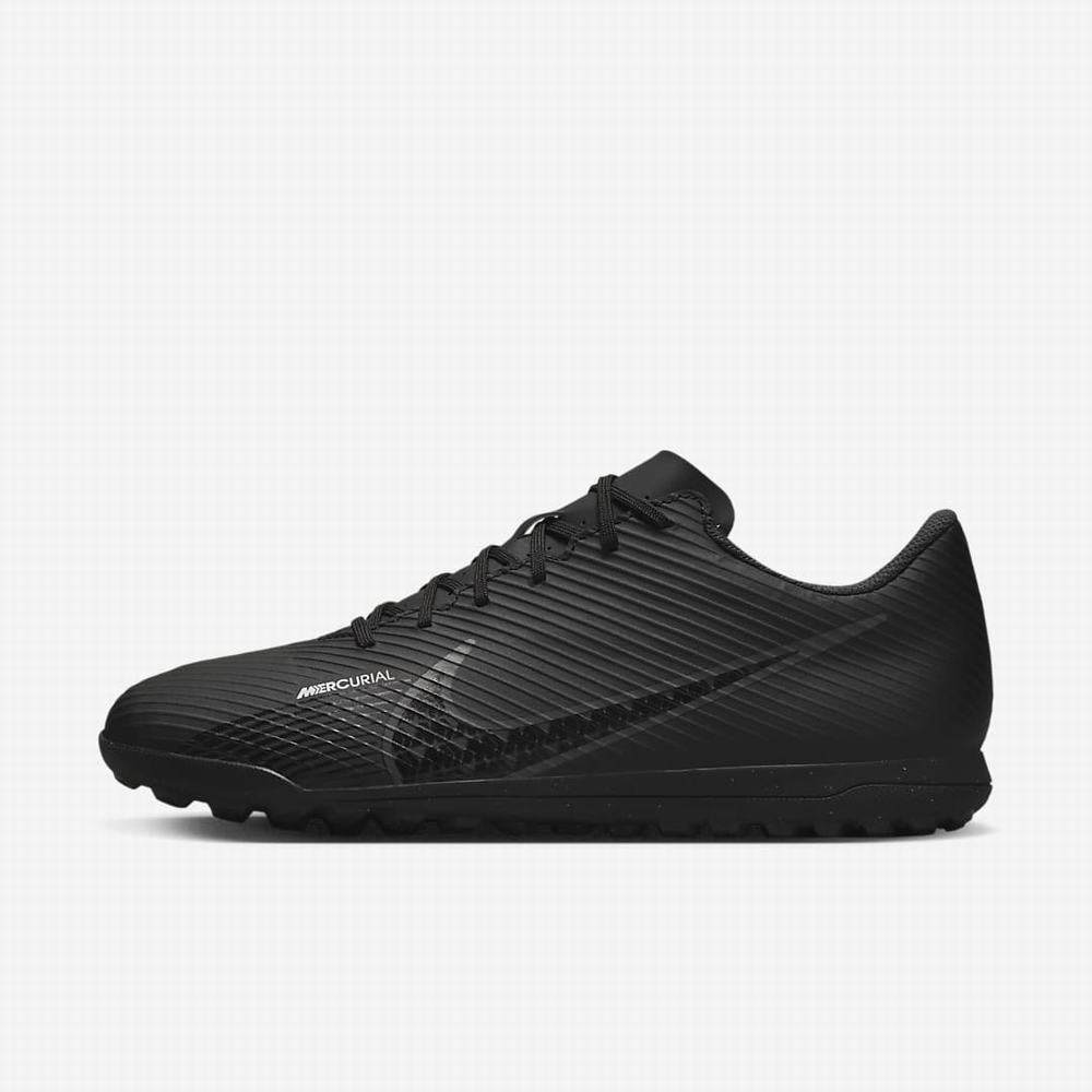 Kopačky Nike Mercurial Vapor 15 Club TF Turf Panske Čierne Biele Tmavo Siva | SK437058