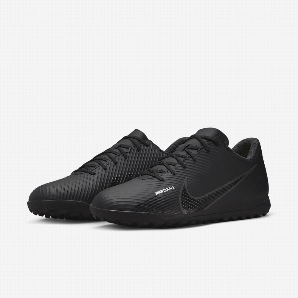 Kopačky Nike Mercurial Vapor 15 Club TF Turf Damske Čierne Biele Tmavo Siva | SK574826