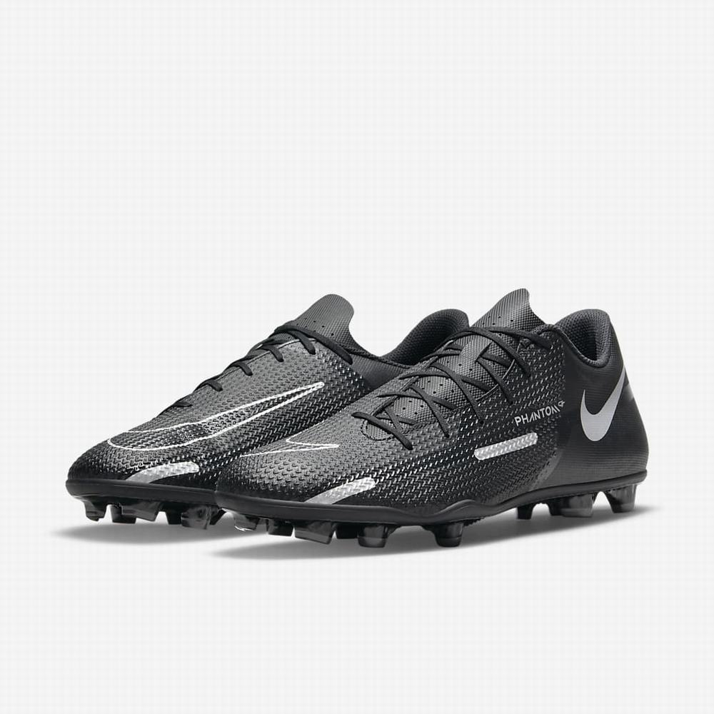 Kopačky Nike Phantom GT2 Club MG Multi-Ground Panske Čierne Tmavo Siva Metal Strieborne | SK295486