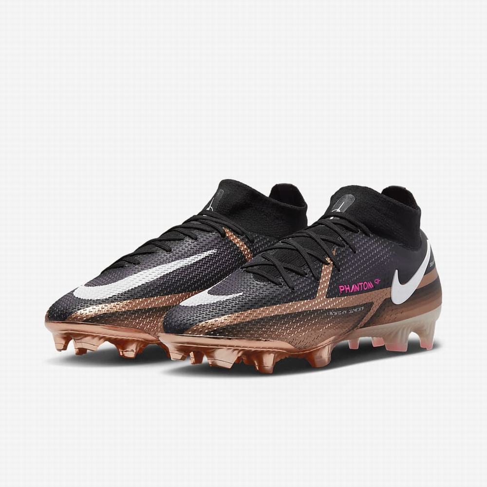 Kopačky Nike Phantom GT2 Elite Dynamic Fit FG Firm-Ground Damske Metal Meď Čierne Biele | SK674981