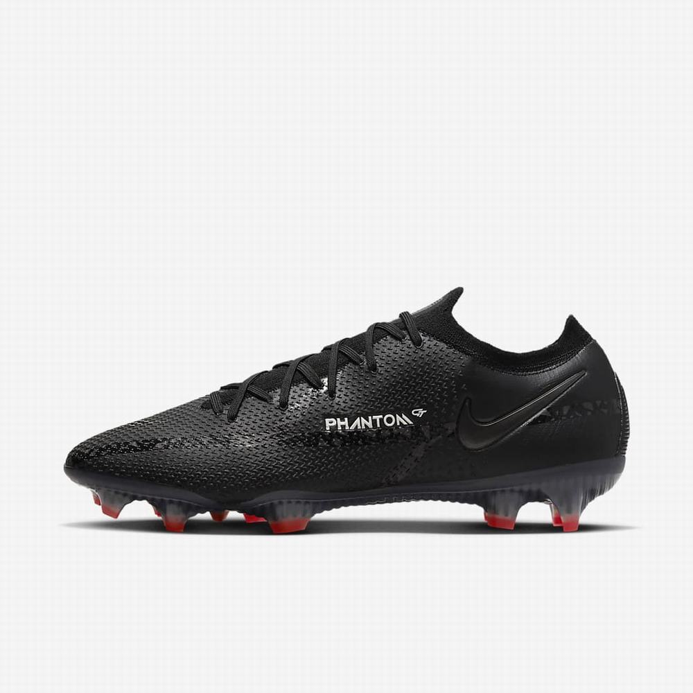 Kopačky Nike Phantom GT2 Elite FG Firm-Ground Damske Čierne Biele Svetlo Červené Tmavo Siva | SK310298