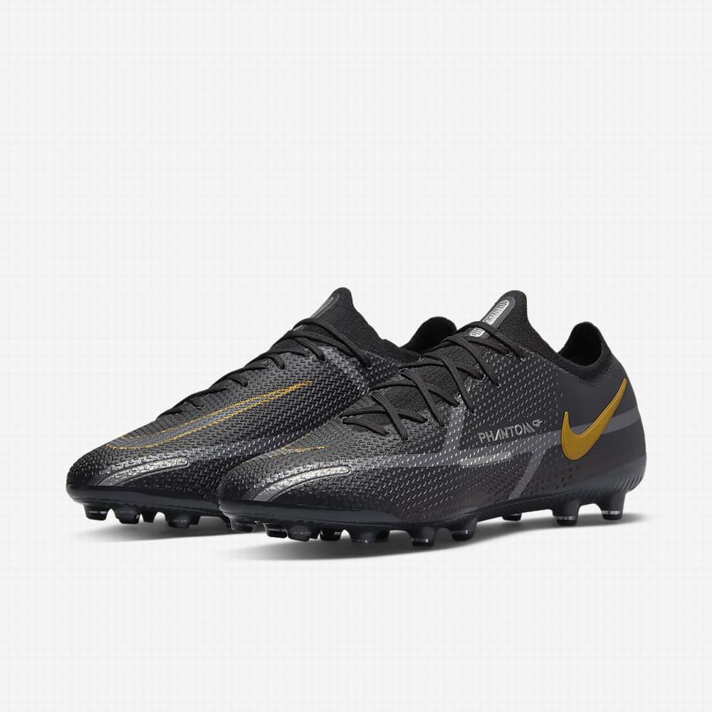 Kopačky Nike Phantom GT2 Elite FG Firm-Ground Damske Čierne Metal Zlate Metal Strieborne Metal Tmavo Siva | SK374962