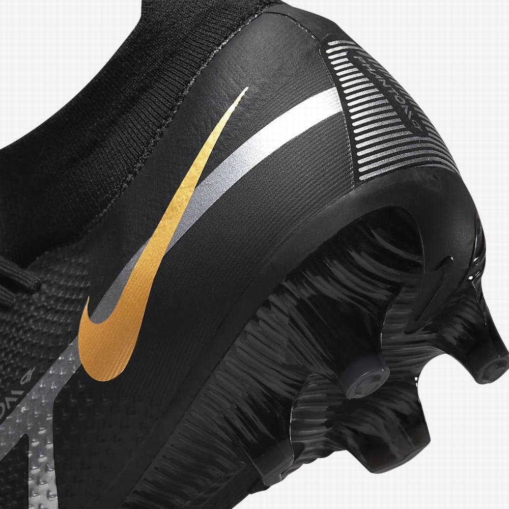 Kopačky Nike Phantom GT2 Pro Dynamic Fit FG Firm-Ground Damske Čierne Metal Zlate Metal Strieborne Metal Tmavo Siva | SK142038