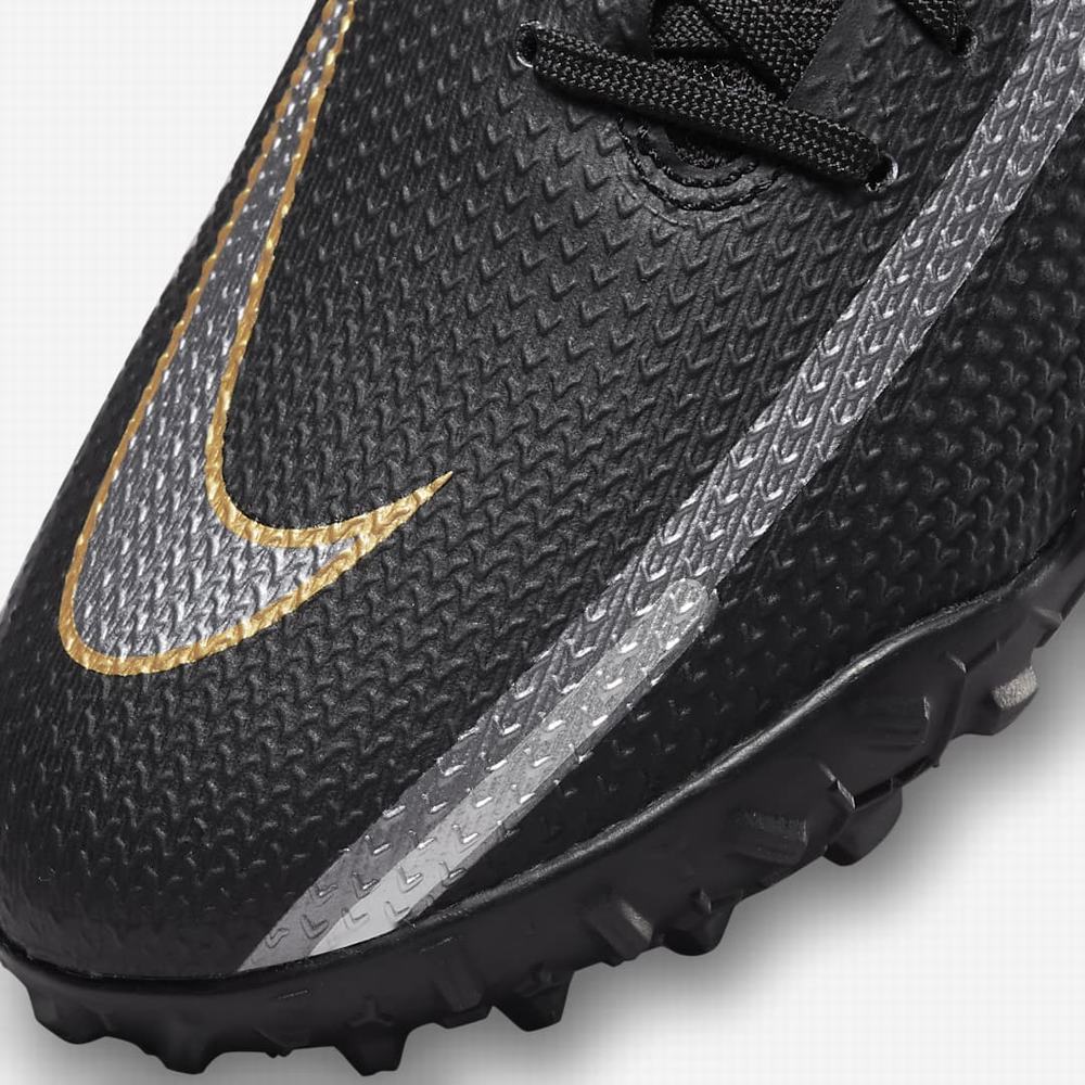 Kopačky Nike Phantom GT2 Pro TF Turf Panske Čierne Metal Zlate Metal Strieborne Metal Tmavo Siva | SK712035