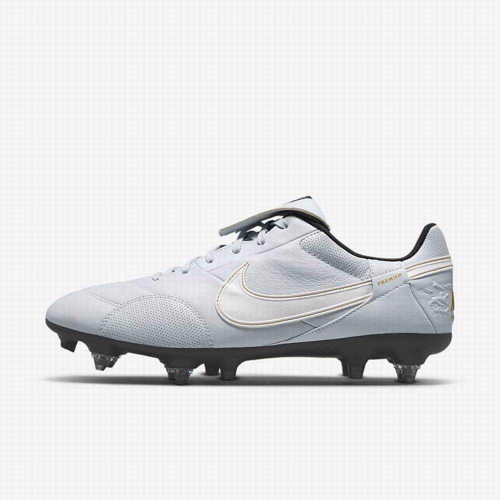 Kopačky Nike The Premier 3 SG-PRO Anti-Clog Traction Soft-Ground Panske Platina Čierne Metal Zlate Biele | SK051239