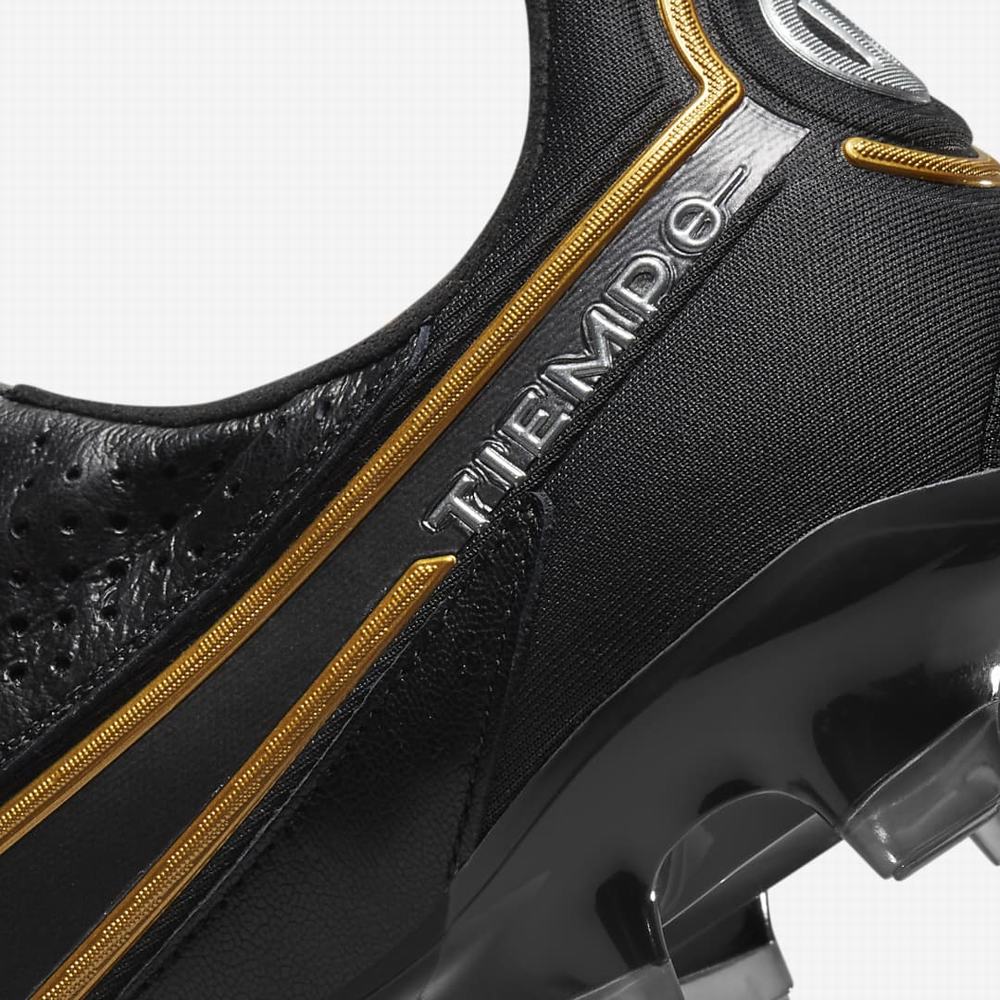 Kopačky Nike Tiempo Legend 9 Elite FG Firm-Ground Damske Čierne Tmavo Siva Metal Zlate Metal Tmavo Siva | SK309248