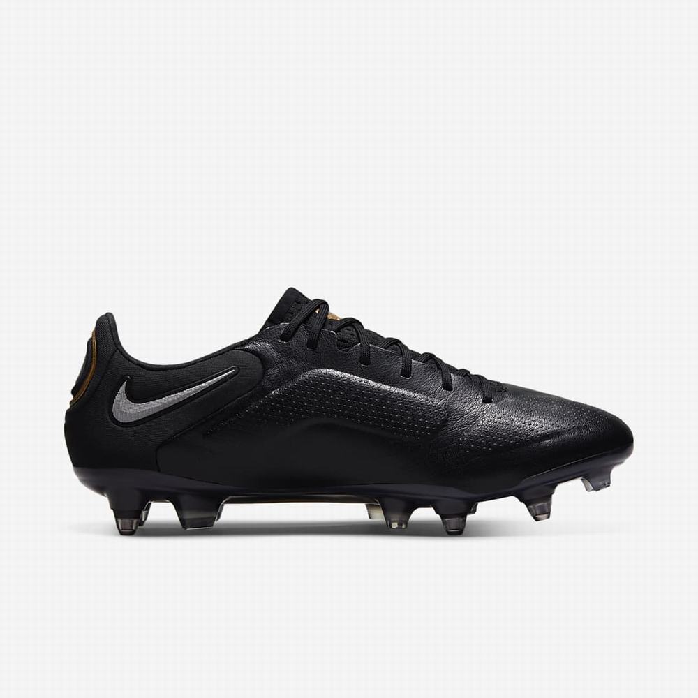 Kopačky Nike Tiempo Legend 9 Elite SG-Pro AC Soft-Ground Damske Čierne Tmavo Siva Metal Zlate Metal Tmavo Siva | SK158347