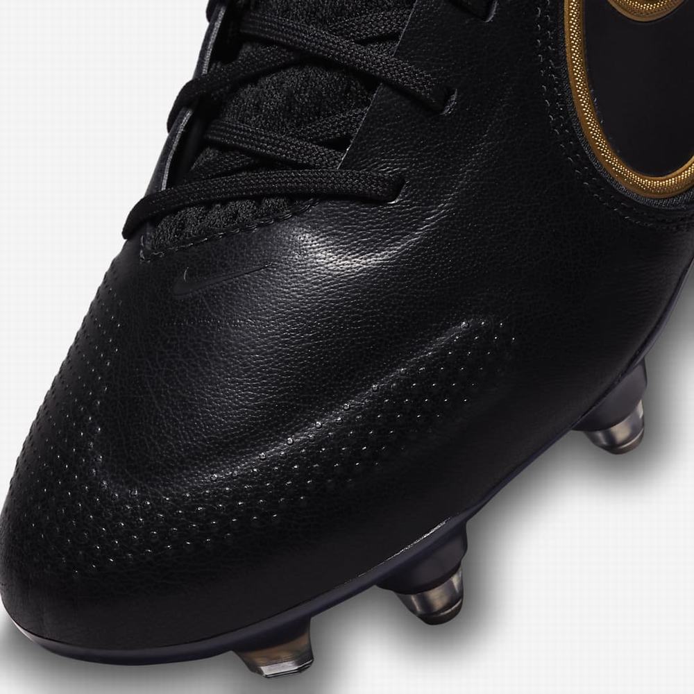 Kopačky Nike Tiempo Legend 9 Elite SG-Pro AC Soft-Ground Damske Čierne Tmavo Siva Metal Zlate Metal Tmavo Siva | SK158347