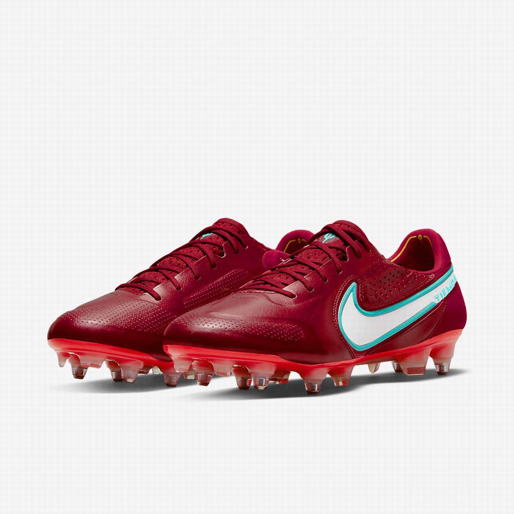 Kopačky Nike Tiempo Legend 9 Elite SG-Pro AC Soft-Ground Damske Červené Svetlo Červené Biele | SK456823